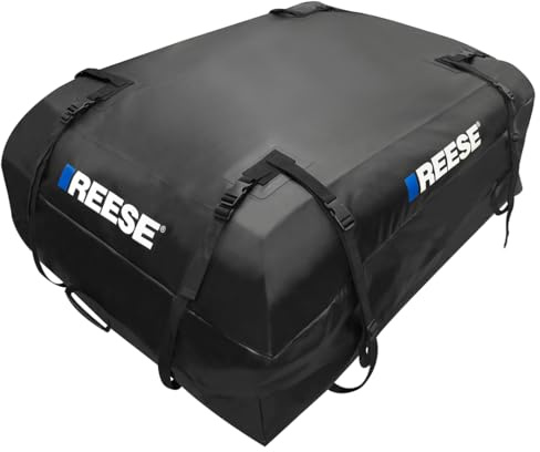 Reese 59006 Waterproof Rooftop Cargo Carrier Bag for Cars, SUVs or Trucks with/Without Roof Racks, 15 Cubic Feet, Heavy Duty 840D Abrasion-Resistant PVC Fabric with Anti-Slip Mat