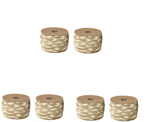 BESTonZON 6 Rollos Cordel Marrón Hilo De Jardín De Yute Decoración De Acentos Del Hogar Cordel Para Envolver Regalos Cuerda De Yute Cordel De Arpillera Soga Cuerda De Cáñamo Hilo De Yute