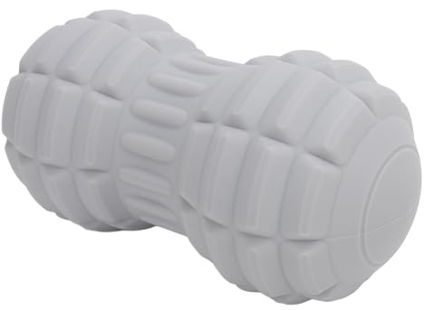 Erdnuss-Massageball, Elektrische Massagerolle in 4 Vibrationsgeschwindigkeiten, Triggerpunkt-Massagegerät Doppel-Lacrosse-Massageball Muskelentspanner für Rücken Nacken Fuß (GRAY)
