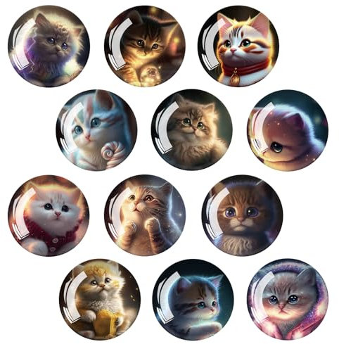 12 Pièces Aimants pour RéFrigéRateur DéCoratifs 3D Ronds Magnet Frigo Aimant Frigo Enfant AdaptéS aux RéFrigéRateurs,Bureaux,Appartements,Placards,Tableaux Blancs,etc