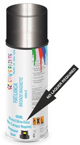 SCOOBYS PAINTS BACK IN THE MIX Direct Gloss Aerosol Spray Paint For Fiat/Lancia Bronze Magnetic Code: 400/C No Lacquer Required