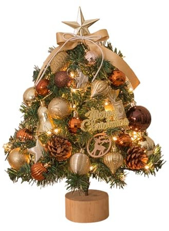 Bexdug Tisch-Weihnachtsbaum | Miniatur-Weihnachtsbaum mit LED-Licht | künstlicher Weihnachtsbaum mit LED-Lichtern | Tischbaum für Urlaub Innen Weihnachtsdekoration