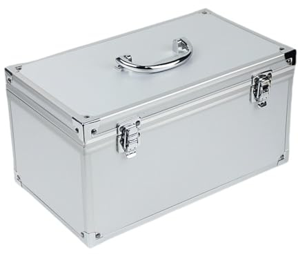 LOVIVER Boîte à outils en alliage d'aluminium, mallette de rangement portable, polyvalente, anti-poussière, valise de voyage en métal pour l'extérieur, 30cmx17cmx16cm