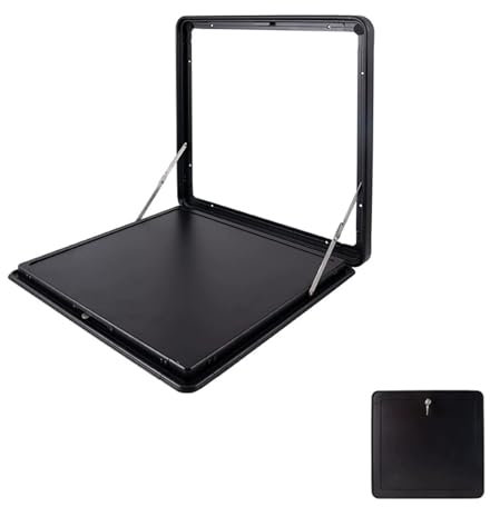 LYUCAYHQ Wandklapptisch für Wohnmobile, Externer Abschließbarer Wandtisch, Wohnmobil-Zubehör, 20 Kg Maximale Belastung, für Wohnmobile, Wohnwagen(Black,40 * 45cm/16 * 18in)