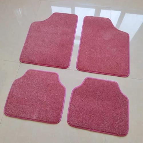TYUIGHF 4 StüCk Auto Fußmatten, für Kia Picanto 2011-2017 Vorne Hinten Teppichschutzmatte,Wasserdichtes Rutschfestes Allwetter Fußmatten Teppich Matte Set,E Pink