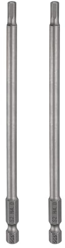 sourcing map 2pcs H4.0 Hex Head Drill Bit Wrench 4mm Metric Flat Tip 1/4 Hex Shank 200mm (8) Long Magnetic Hexagonal Screw Driver Socket Industrial Screwdriver Power Bits