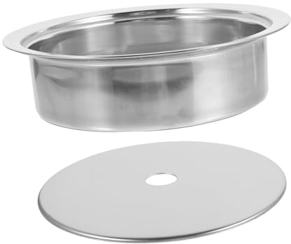 Edelstahl Induktionskochfeldanschluss Deckelring Satz Silber 1 Satz | Korean Bbq Grilling Hot Pot Table und Hot Pot Tische, Robustes Zubehör gegen Überlaufen