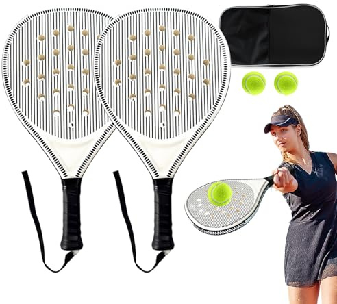Kustimantu Tennisschläger, Beach Paddles | Tennis -Paddelschläger | Optimierte Luftstromlöcher bequemer Sporttraining Schläger für Kinder Erwachsene Kinder Reisen im Freien