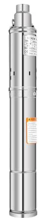 Tiefbrunnenpumpe 3 Zoll Edelstahl Wasserpumpe mit Durchflussmenge 1600 L/h, 220 V Tauchpumpe für Brunnen landwirtschaftliche Bewässerung