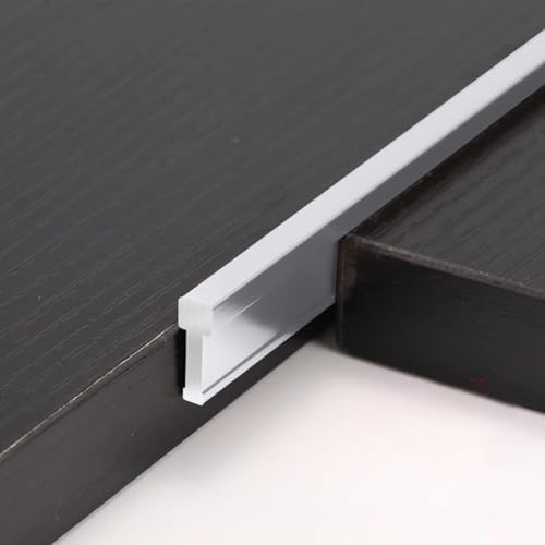 VIIGUIY üBergangsprofil 2 Bodenübergangsleisten aus Holz Zu Fliesen, Extra Schmale Aluminium-Türschwellenabdeckung, Dekorleiste für Die Hintergrundwand Im Schlafzimmer/Wohnzimmer(Silver)