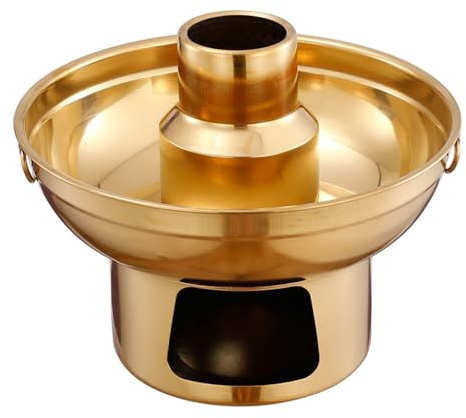 BSTCAR Desert Pan in Acciaio Inossidabile 22cm Ciotola di Frutta Mini Fontana Fondue Ghiaccio Secco Dessert Contenitore Vaso servire Vaso
