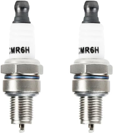 leruiyezs 2pcs Bougie for NGK CMR6H Bougie Allumage Résistante Pour Tondeuse Débroussailleuse Coupe-Bordure Souffleur Compatible avec Stihl FS90 FS100 FS110 BR600 MS171 MS211 Remplace CM5H CMR5H