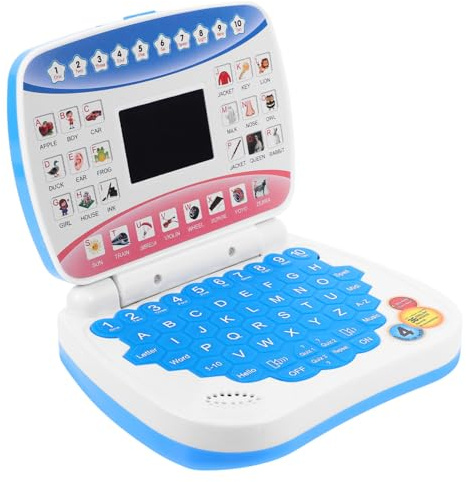 ERINGOGO Lernlaptop für Ab Jahren Simulation Computer mit LED Bildschirm Musikfunktion Fördert Feinmotorik und Hand Auge Koordination Interaktives Lernspielzeug für Vorschule und