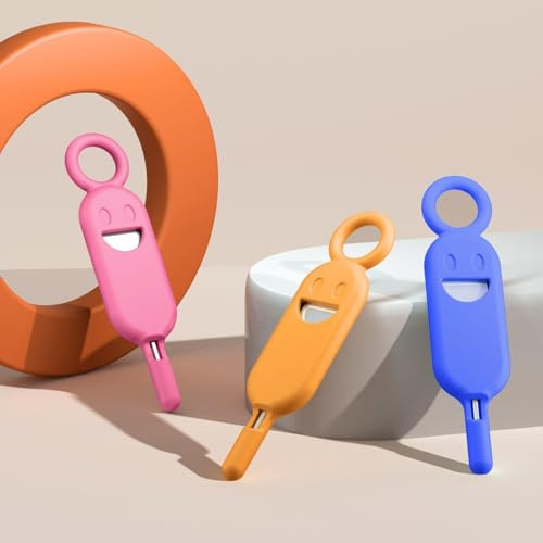 Juego de 3 herramientas de expulsión de bandeja para tarjetas SIM, con forma de dibujos animados, soporte para tarjetas SIM con abridor de aguja de extracción, compatible con iPhone y otros teléfonos