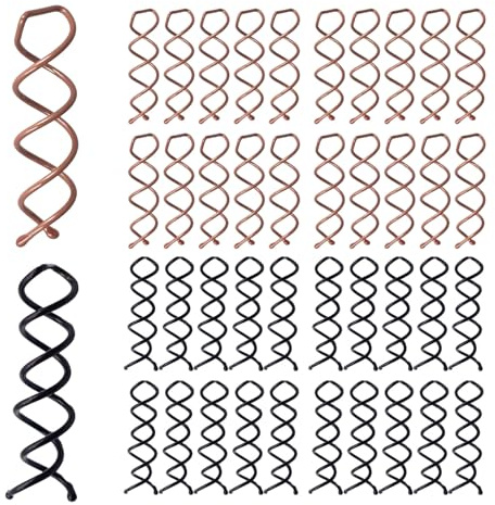 40PCS Spiral Hairpins, Alloy Twist Hair Grips Corkscrew Hair Pins Non-Scratch Round Clip Spin Pin for Hair Twist Screw Hairpin for Girls Women Hairs Style DIY (Black/Brown)