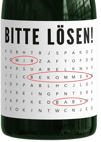 Wir bekommen ein Baby Flaschenetikett Schwangerschaft verkünden für Oma & Opa Sektetiketten Schwangerschaftsverkündung Geschenk Sekt Etiketten 2 Stück | 9x13 cm