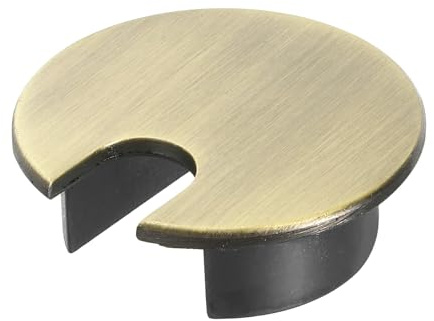Unifizz Metal Desk Cable Grommet 35mm (1-3/8) Zinc Alloy Cable Hole Cover Pass-Through Wire Organizer for Office Computer Desk Worktop - Bronze Tone