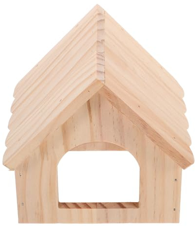 HOMSFOU Cabane Bois pour Petits Rongeurs Plateau de Nourriture et Abreuvoir Adaptée aux Cochons d'Inde et Hamsters