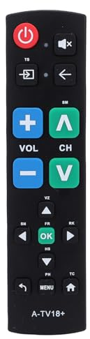 Oreilet Big Button Universal TV-fjärrkontroll, Extra Enkel Big Button TV-fjärrkontroll, Lätt Att Använda, för Hemmet, Svart