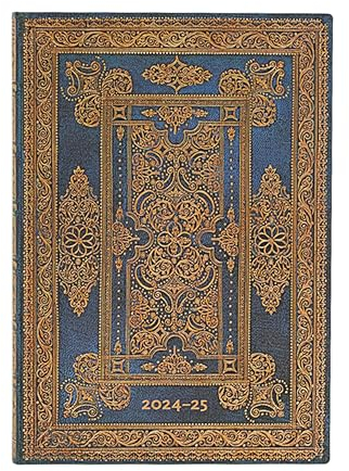 Paperblanks 18-Monatskalender Flexi 2025 Blue Luxe, Midi, Horizontal