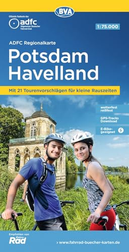 BVA ADFC Regionalkarte Potsdam Havelland 1:75.000: mit Tagestourenvorschlägen, reiß- und wetterfest, E-Bike-geeignet, GPS-Tracks-Download,