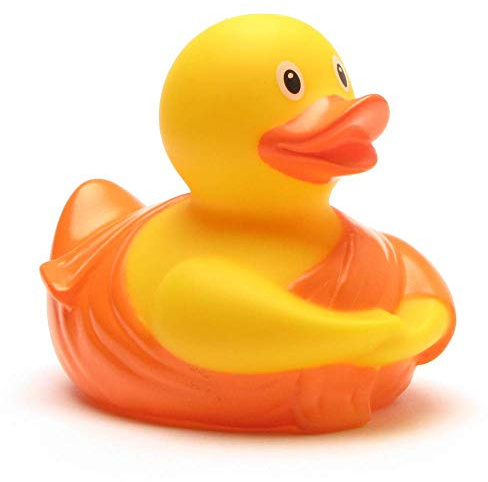 Buddha Quietscheente I Badeente I L: 8,5 cm I inkl. Badeenten-Schlüsselanhänger im Set