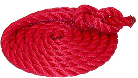 Tauwerk 10mm - Farbe: rot 3-litzig gedreht Leine Schnur Festmacher Rope Tau Seil Allzweckseil Reepschnur Lirolen-Tauwerk PP-Multifil, 3-schäftig gedreht (Länge 30mtr.)