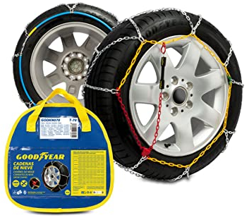 Goodyear Satz von 2 x 9mm Metall Auto Schneeketten Größe 70 mit automatischem Spanner