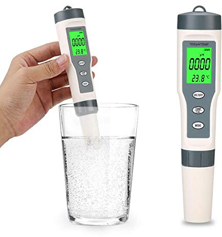 Cafopgrill Wasserqualität Tester, ph wert messgerät, PH Messgerät chlor, ph messgerät Wasser 3 in 1 Tragbare Digitale TDS PH Temp Meter Aquarium Pool Wasser Reinheit