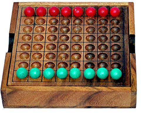 Knobelholz Thai Checker Strategie Spiel für 2 Personen Unterhaltungsspiele Reisespiele Holzspiele