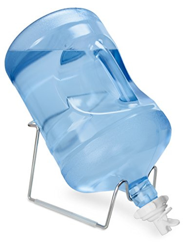 Brio Metal Plated 3-5 Gallon Water Jug Stand and 2 Dispenser Valves, Rust-Resistant Non Slip Water Stand