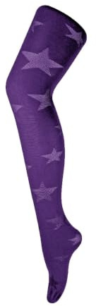 Sock Snob - Ladies Thick Coloured 80 Denier Opaque Patterned Winter Fashion Tights (8-14 UK 36/42, Star Imperial Purple)