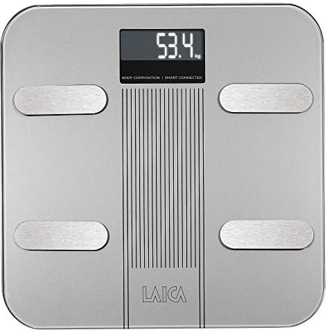 Laica LA282 Bluetooth Electronic Bathroom Scale with Body Composition Calculation, White