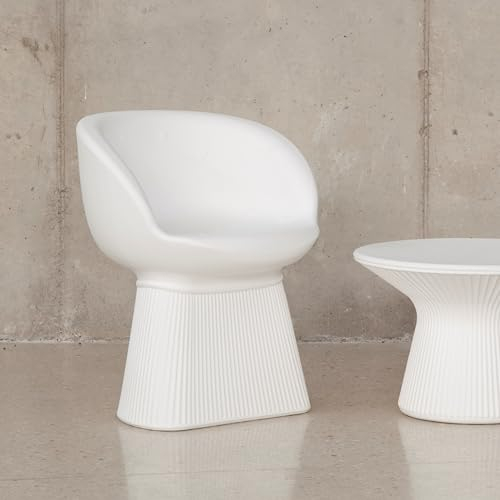 Moovere Outdoor-Sitz, weißer Stuhl aus Polyethylen, für Terrasse, Garten (weiß)