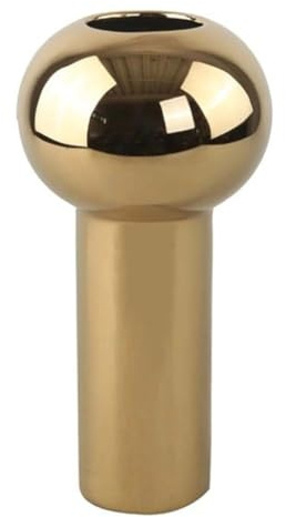 Cooee Design Pillar-Vase aus Keramik in der Farbe Gold Handgefertigt, Maße: 17cm x 17cm x 32cm, HI-028-21-GD