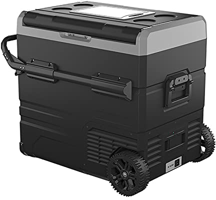 55L Nevera Eléctrica Portátil, Nevera y Congelador de Compresor Portátil, Nevera Electrica Portatil para Conducir Viajes Picnic Al Aire Libre, DC 12V 24V AC 220V