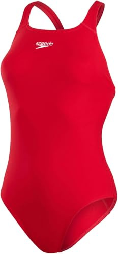Speedo Mujer Bañador Eco Endurance+ Medalist | Corte Deportivo | Diseño clásico | Tejido Reciclado | Resistente al Cloro | Más flexibilidad Fed Red 38