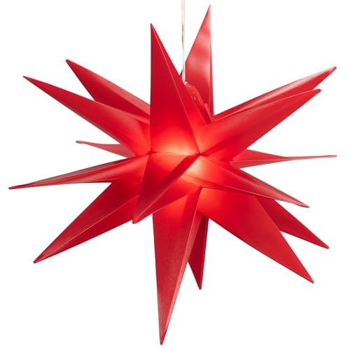 Nipach Weihnachtsstern rot - 10 LED warm weiß - Ø 35 cm- Batterie