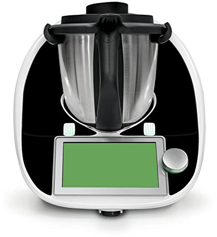 Finest Folia Deko Schutz Aufkleber kompatibel mit Küchenmaschine Thermomix TM6 Design Sticker Klebefolie Zubehör Küchengerät wasserfest selbstklebend RX042 (27 Schwarz matt)