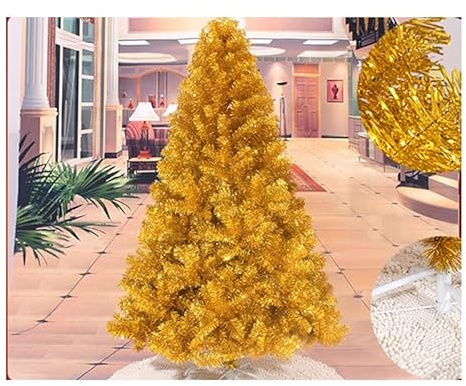 Weihnachtsbaum künstlich Metall-Weihnachtsbaum für Home Office Interiors, Sale Clearance 4Ft/5Ft/6Ft/7Ft/8Ft PIOKUHB 221020(Color:Gold,Size:4ft/120cm)