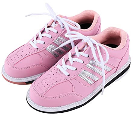 Women's Bowl Shoes, Professional Bowling Walking Shoes Lightweight Fashion Bowling Athletic Sport Sneakers for Gym,Pink,6 UK