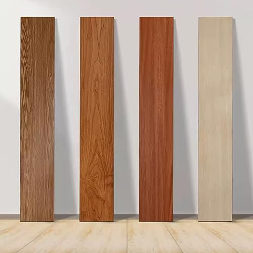 HCZION PVC Bodenbelag Vinylboden Selbstklebend Bodenfliesen 7 Fliesen Bodenfolie 15×90cm rutschfest Vinylboden Für Wohnzimmer Schlafzimmer, 1 M² (Color : E, Size : 5m²/54 Sq.Ft)
