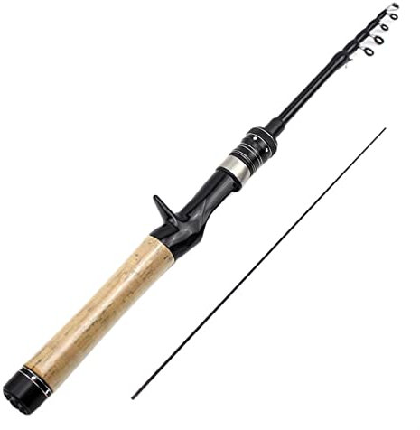 MOOWI Angelrute Ultraleichte Teleskop-Angelrute, Spinnrute, Ködergewicht 1–5 g, Kinder, Anfänger, fangen kleine Fische mit der Stange 168 cm, 185 cm Angelzubehör (Color : B, Size : 198cm)