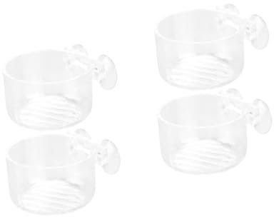 BESPORTBLE 4stücke Fischfütterungsbecher Transparente Futterstation Für Aquarien Für Fische Und Schildkröten Leicht Platzsparend Und Praktisch