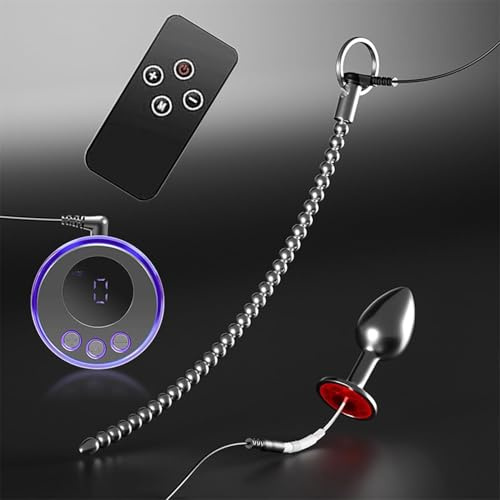 PQKuss Elektrostimulation Set Elektro Dilator mit Metall Perlen Harnröhren Plug und Analplug Folter SM Extrem Bondage Massageelektroschock Analdilatator Sexspielzeug für Frauen Männer und Paare 6mm