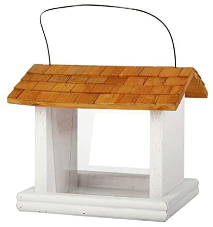 Vogelfutterhaus Vogelfutterspender Hölzernes Vogelfütterungs-Garten-Wildvogel-Haus-im Freien-Vogelhäuschen-im Freien Regenfestes Aufhängen Futterhaus für Vögel Vogelfutterstation