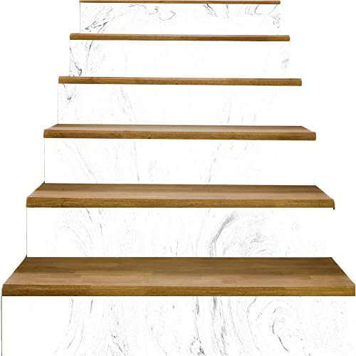 adesivi per alzate di scale, adesivi per scale 3D, Adesivi for scale autoadesivi 6 pezzi decalcomanie stacca e attacca, for gradini in legno, decalcomania artistica for interni fai da te vinile profes