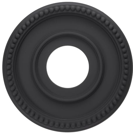 PATIKIL Deckenmedaillon 12 OD x 4 ID PU Kronleuchter-Medaillon Schwarz | Dekoratives Deckenleuchten-Medaillon, Traditionelle Deckenleuchten-Abdeckplatte, für Deckenleuchtenventilatoren