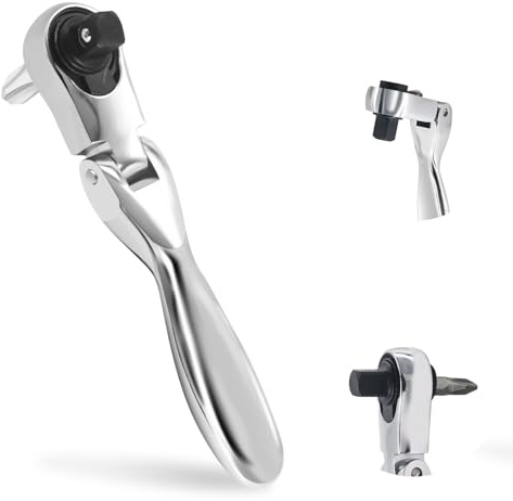IBQKDSD 1/4 Ratchet, 180° Rotating Mini Ratchet, 72 Tooth Gear Hand Ratchet Wrench with Hex Square Drive for Tight Installation Spaces (1)