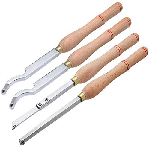 Outils de sculpture sur bois , Ensemble d'outils de tournage du bois, coupe en acier rapide, outil de tournage du bois creux, finisseur, ciseau de tournage du bois à pointe en carbure for amateur de b